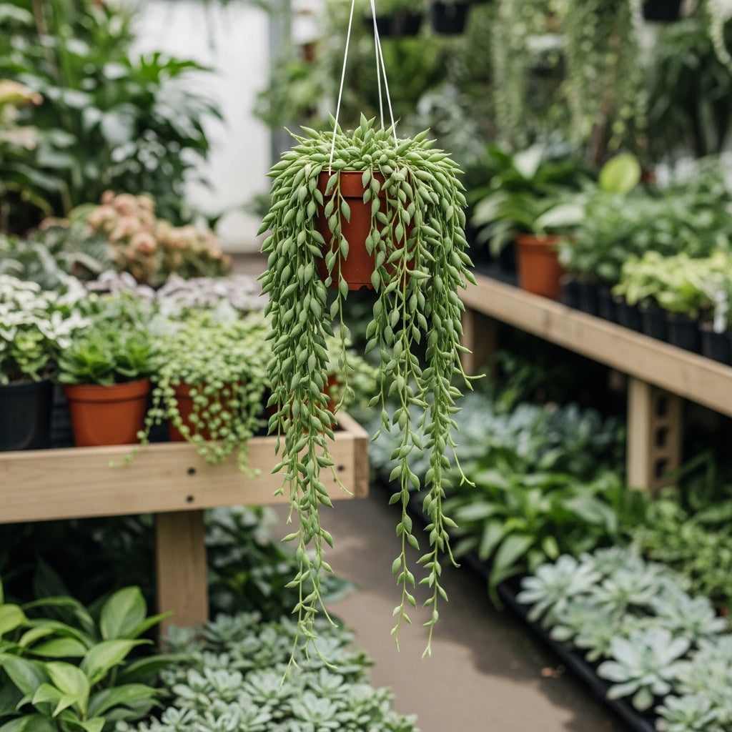 String of Dolphins Live Plant in 4'' Inch Pot | Trailing Succulent for Hanging Displays | String of Dolphins Plant Live for Home & Office