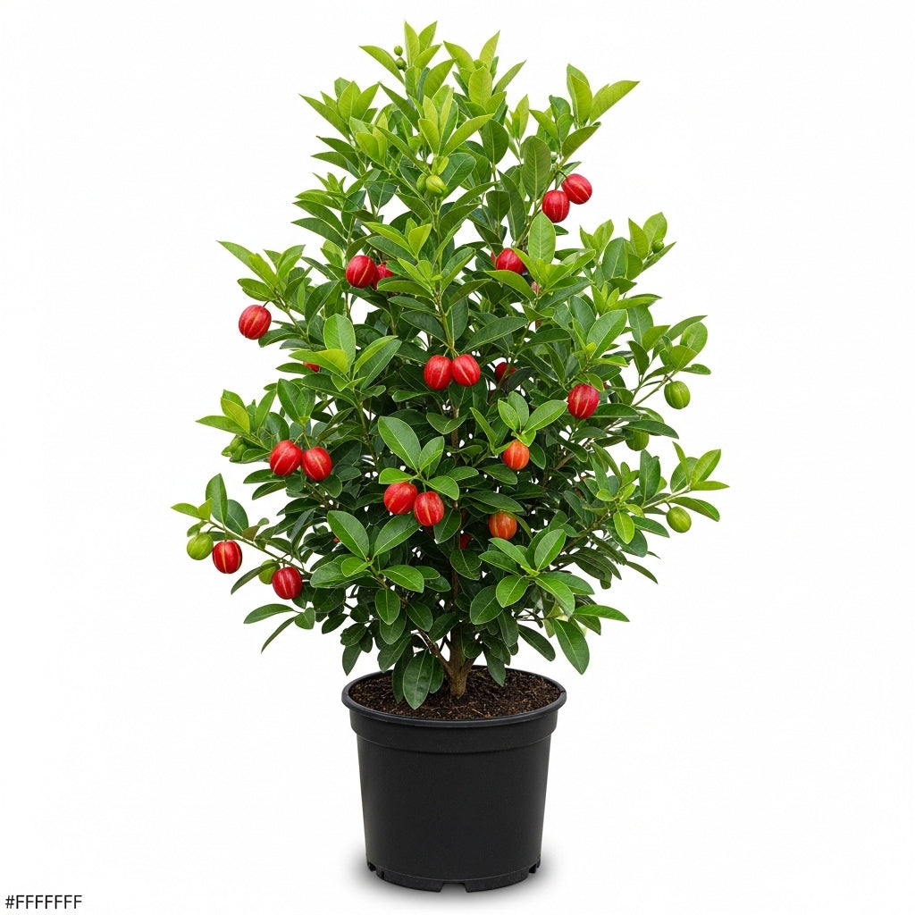 No Ship to CA, HI, AK | Surinam Cherry Live Plant | 2.5–3 Ft Cherry Tree | Well Rooted | Sweet-Tart Small Fruit Tree for Patio, Garden, or Container
