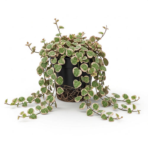 Variegated String of Hearts Plant Live – Succulents Plants Live 4” Variegated String of Hearts Plant Live | Rare Variegated Ceropegia Woodii| Suitable for Indoor Décor & Easy Care Gift