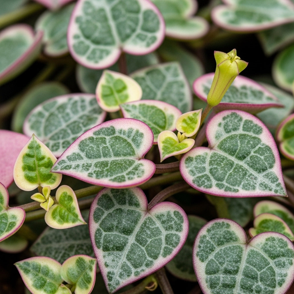 Variegated String of Hearts Plant Live – Succulents Plants Live 4” Variegated String of Hearts Plant Live | Rare Variegated Ceropegia Woodii| Suitable for Indoor Décor & Easy Care Gift