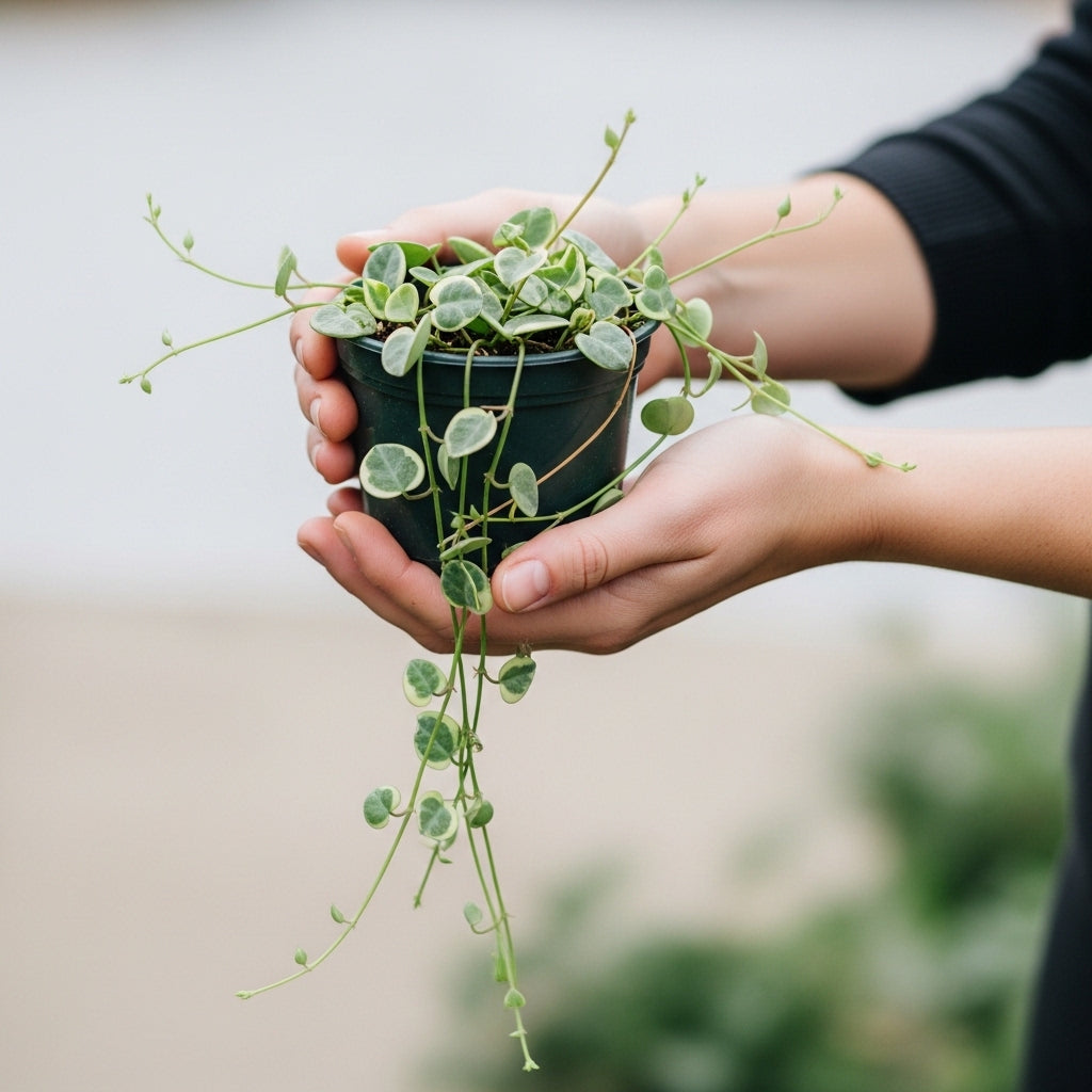 Variegated String of Hearts Plant Live – Succulents Plants Live 4” Variegated String of Hearts Plant Live | Rare Variegated Ceropegia Woodii| Suitable for Indoor Décor & Easy Care Gift