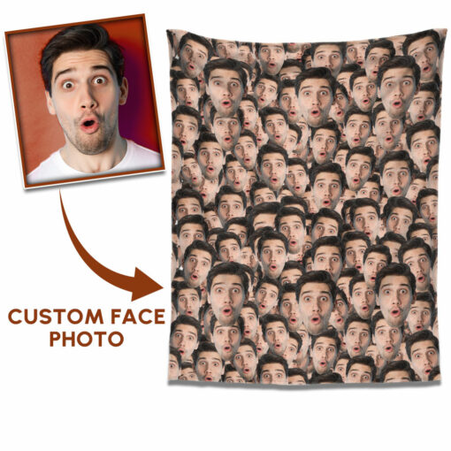 Gingerglowgifts Funny Custom Face Photo Fleece Blanket