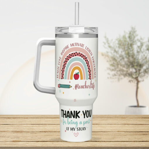 Gingerglowgifts Personalized Teacher Thank You For Being A Part, Rainbow Teacher Tumber 40oz TPT1521TNB