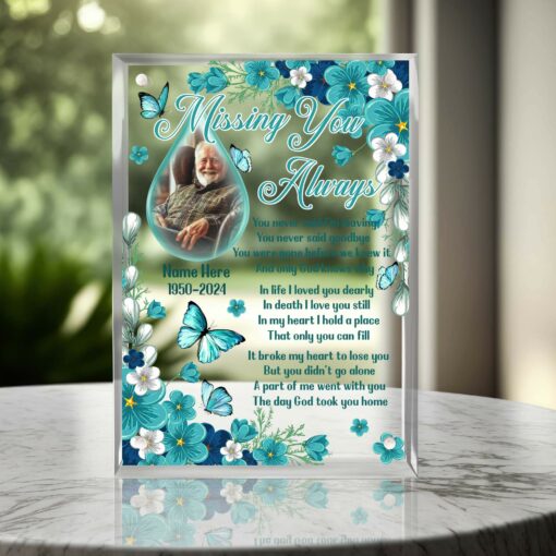 Gingerglowgifts Personalized In Loving Memory of Mom, Dad, Grandma, Grandpa In Heaven, Memorial Gift Acrylic Magnetic Frame TPT1710TNB