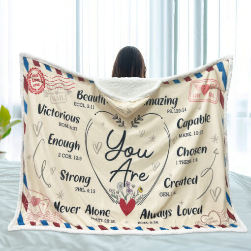 Gingerglowgifts You Are Beautiful, Bible Verse Hooded Blanket TPT1492NTH