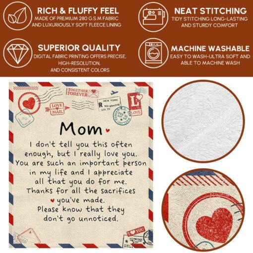 Gingerglowgifts Mom Fleece Blanket, I Don't Tell You This Often I Love You, Gift For Mom MLN2798LTH