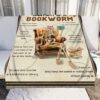 Gingerglowgifts Anatomy Of A Bookworm Skeleton Reading Fleece Blanket MLN2805TTH