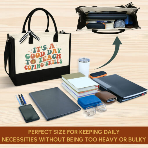 Gingerglowgifts It's a Good Day To Teach Coping Skill, School Counselor Tote Bag, Gift For Teacher MLN1354PTL