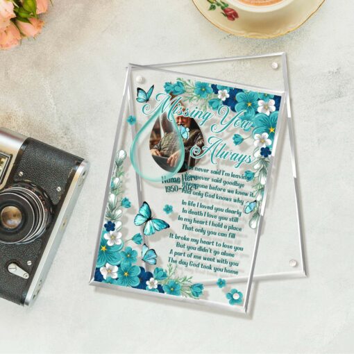 Gingerglowgifts Personalized In Loving Memory of Mom, Dad, Grandma, Grandpa In Heaven, Memorial Gift Acrylic Magnetic Frame TPT1710TNB