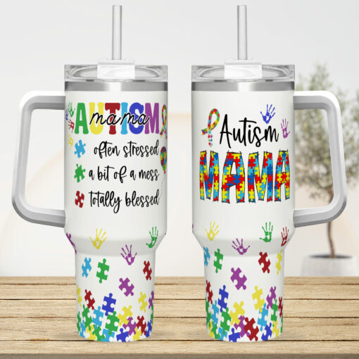 Gingerglowgifts Autism Mama Often Stressed A Bit Of A Mess Tumbler 40oz TQN2804TDH