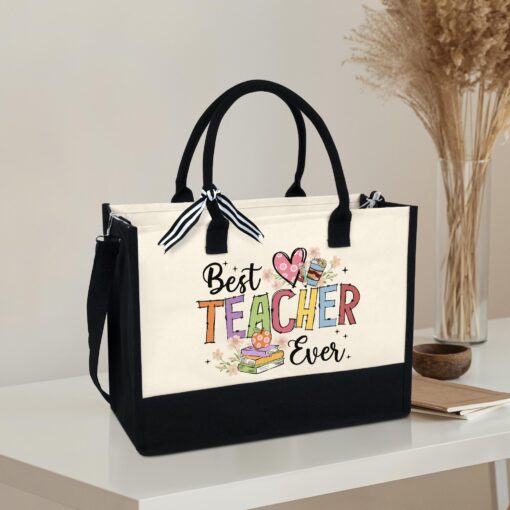 Gingerglowgifts Best Teacher Ever, Teacher Tote Bag TPT1695NTH