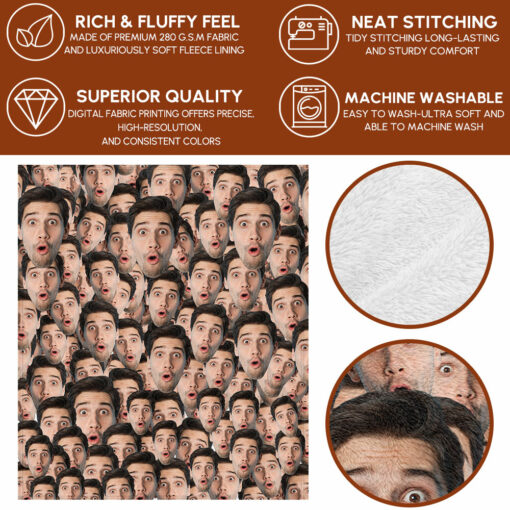 Gingerglowgifts Funny Custom Face Photo Fleece Blanket