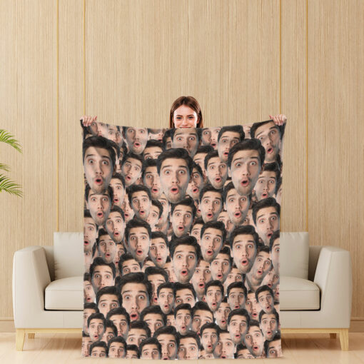 Gingerglowgifts Funny Custom Face Photo Fleece Blanket