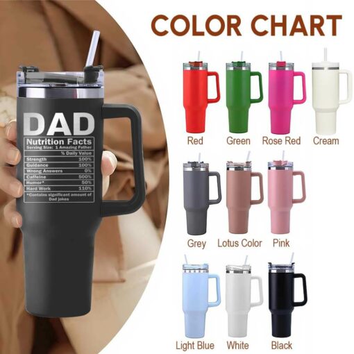 Gingerglowgifts Dad Nutrition Facts, Father's Day Gift For Dad, The Man The Myth The Legend Dad Engraved Tumbler 40oz MLN2833TNB