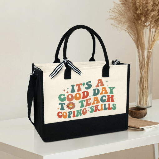 Gingerglowgifts It's a Good Day To Teach Coping Skill, School Counselor Tote Bag, Gift For Teacher MLN1354PTL