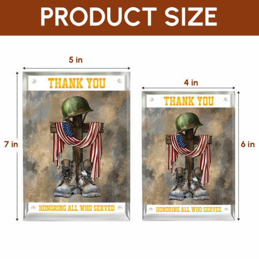 Gingerglowgifts Thank You Veterans, Honoring All Who Served Memorial Acrylic Magnetic Frame TPT1708PS