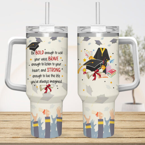 Gingerglowgifts Personalized Graduation Tumbler 40oz, Class of 2024, College Graduation Gift TPT1724NTH