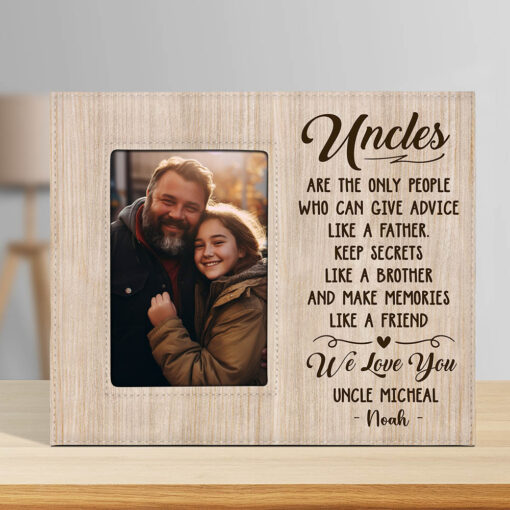 Gingerglowgifts Personalized We Love You Uncles, Gift for Uncle Leather Photo Frame TPT1748NTH