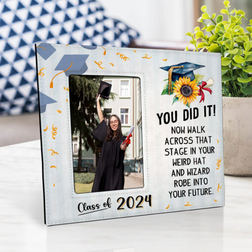 Gingerglowgifts Graduation for Daughter, Son, Class of 2024, You Did It Leather Photo Frame TPT1729NTH