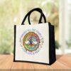 Gingerglowgifts Personalized Peace Sign Hippie Imagine All The People Living Life In Peace Tote Bag TPT1819NTH