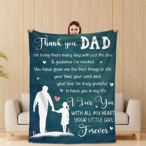 Gingerglowgifts Thank you Dad, Gift For Father's Day Fleece Blanket TPT1717NTH