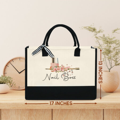 Gingerglowgifts Personalized Nail Artist Gifts, Nail Boss Tote Bag TQN2170PTL