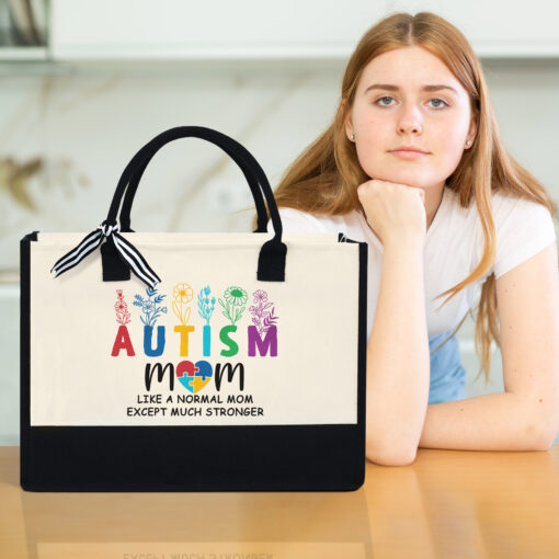 Gingerglowgifts Autism Mom, Like A Normal Mom Tote Bag TPT1712NTH