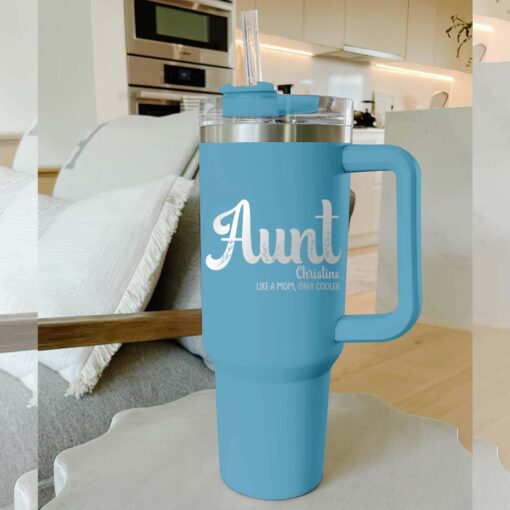 Gingerglowgifts Personalized Aunt Like A Mom, Only Cooler Engraved Tumbler 40oz TPT1496TNB