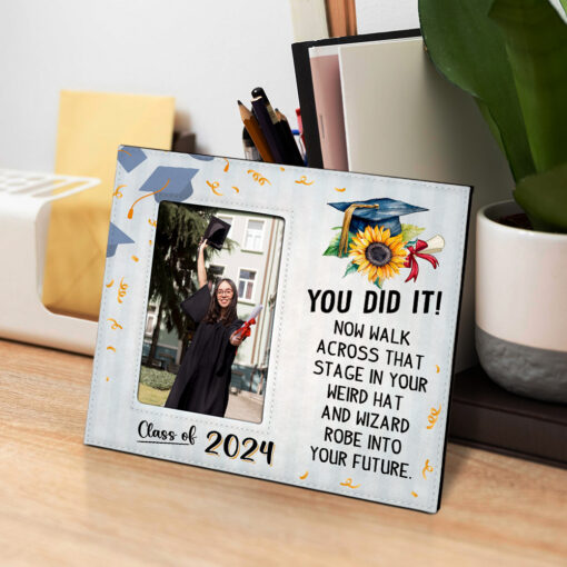 Gingerglowgifts Graduation for Daughter, Son, Class of 2024, You Did It Leather Photo Frame TPT1729NTH