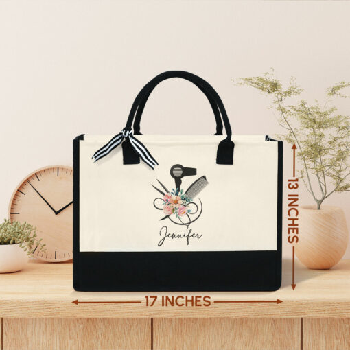 Gingerglowgifts Personalized Gift For Hair Stylist, Hairdresser Tote Bag TQN2071PTL