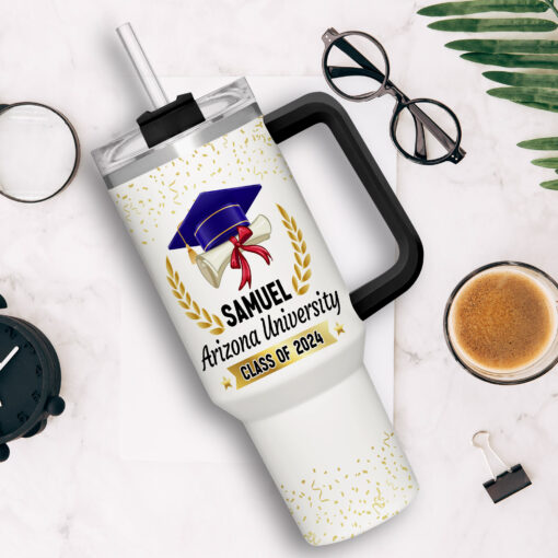 Gingerglowgifts Personalized Graduation Gift for Him 2024, University, College, High School Class Of 2024 Tumbler 40oz TQN2890NTH