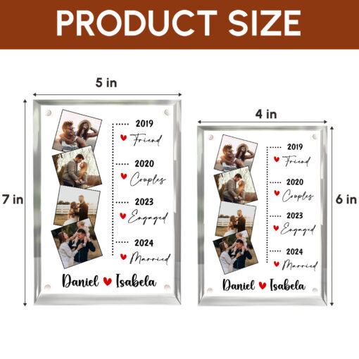 Gingerglowgifts Personalized Couple Gifts, Relationship Timeline Acrylic Magnetic Frame TPT1803NTH