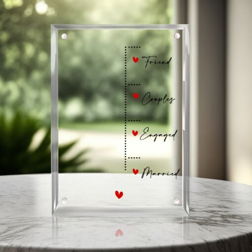 Gingerglowgifts Personalized Couple Gifts, Relationship Timeline Acrylic Magnetic Frame TPT1803NTH