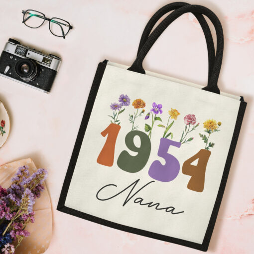 Gingerglowgifts Personalized Nana 1954 Birthday Gift For Grandma Mother's Day Tote Bag TQN2979PTL