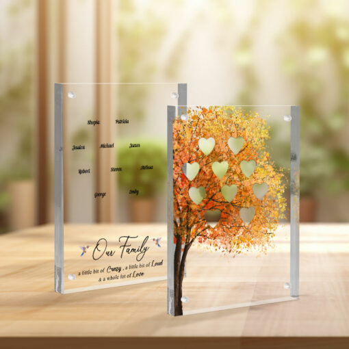 Gingerglowgifts Personalized Custom Family Tree Gifts For Mom Acrylic Magnetic Frame PMM174