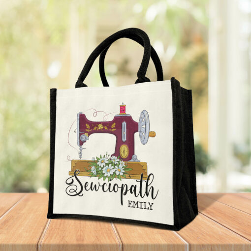 Gingerglowgifts Personalized Sewciopath Tote Bag, Funny Sewing Bag, Gift For Mom Grandma MLN2954TTH