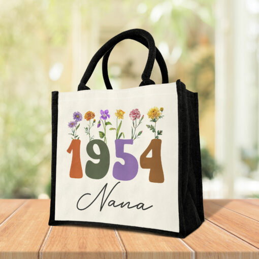 Gingerglowgifts Personalized Nana 1954 Birthday Gift For Grandma Mother's Day Tote Bag TQN2979PTL