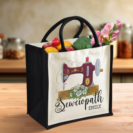 Gingerglowgifts Personalized Sewciopath Tote Bag, Funny Sewing Bag, Gift For Mom Grandma MLN2954TTH