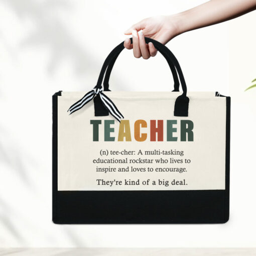 Gingerglowgifts Appreciation Teacher Gift, Teacher Definition Thank You Tote Bag QTR401TBPTL