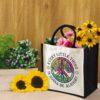 Gingerglowgifts Hippie Peace Sign Tote Bag, Every Little Thing Is Gonna Be Alright MLN2956NTH