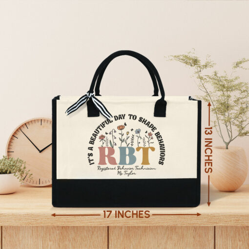 Gingerglowgifts Personalized RBT Gift, It's A Beautiful Day, Registered Behavior Technician, RBT Tote Bag MLN2270TNB