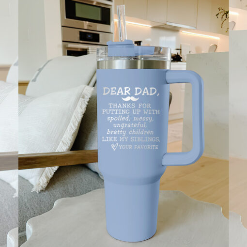 Gingerglowgifts Personalized Gifts For Father's Day, Dad With Kids Name Engraved Tumbler 40oz TPT1804TTH