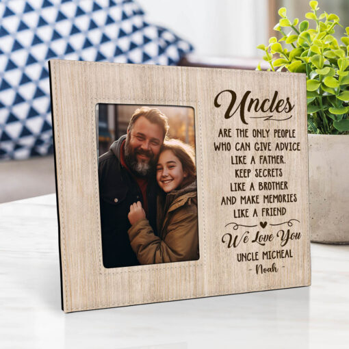 Gingerglowgifts Personalized We Love You Uncles, Gift for Uncle Leather Photo Frame TPT1748NTH