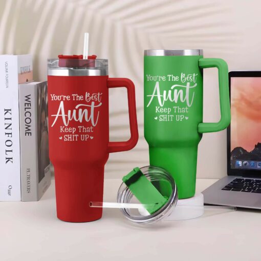 Gingerglowgifts Aunt Tumbler, You're The Best Aunt, Gift For Auntie, Aunt Engraved Tumbler 40oz MLN1477TNB