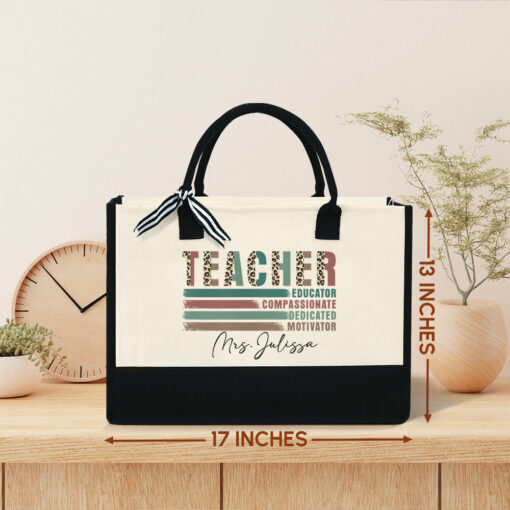 Gingerglowgifts Personalized Gift for Teacher's Day, Teacher Tote Bag TPT1753LTH