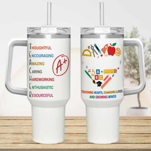 Gingerglowgifts Personalized Gift for Teacher, Teacher Tumbler 40oz TPT1750TTH