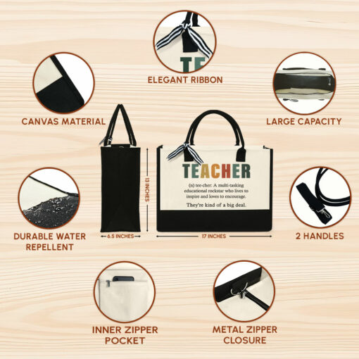 Gingerglowgifts Appreciation Teacher Gift, Teacher Definition Thank You Tote Bag QTR401TBPTL