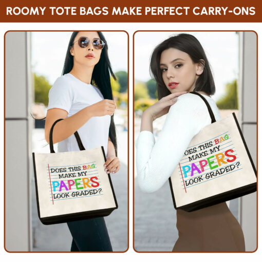 Gingerglowgifts Teacher Tote Bag, Does This Bag Make My Papers Look Graded Tote Bag MLN2955TNB