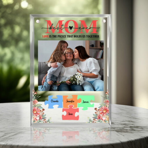 Gingerglowgifts Personalized Gift For Mom, Love Is The Piece Acrylic Magnetic Frame TPT1764PS