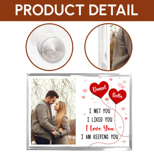 Gingerglowgifts Personalized Photo Valentine's Day Gifts, Couple Gifts Acrylic Magnetic Frame TPT1749NTH